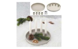 Tablett mit 4 Magnet Stabkerzenhaltern