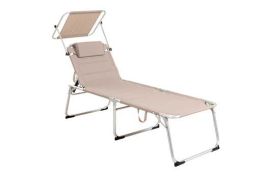 Gartenliege mit Sonnendach Hover