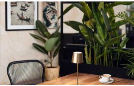 LED Akku-Tischleuchte coffeefarben Hover